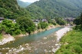 Sho river. Shirakawa-go. Gifu prefecture. Japan Royalty Free Stock Photo